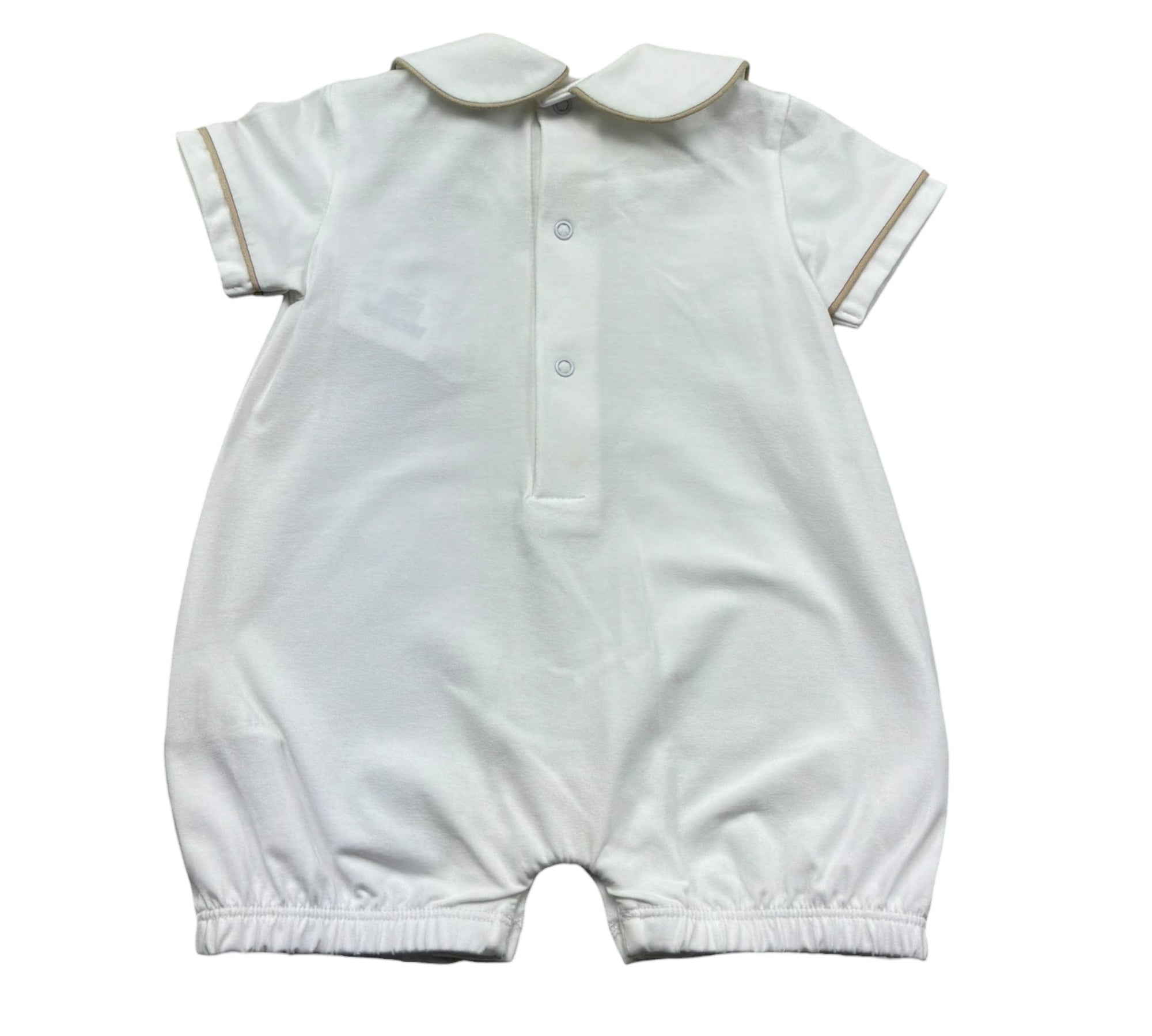 Le Bebe Pagliaccetto Mezza Manica Tinta Unita con Stampa per Neonato LBB5288 BIANCO LE BEBE 