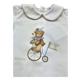Le Bebe Pagliaccetto Mezza Manica Tinta Unita con Stampa per Neonato LBB5288 BIANCO LE BEBE 