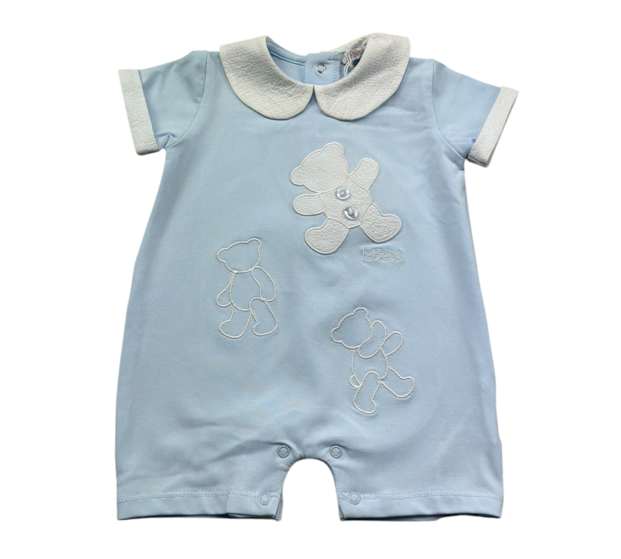 Le Bebe Pagliaccetto Mezza Manica Tinta Unita per Neonato LBB5297 AZZURRO LE BEBE 