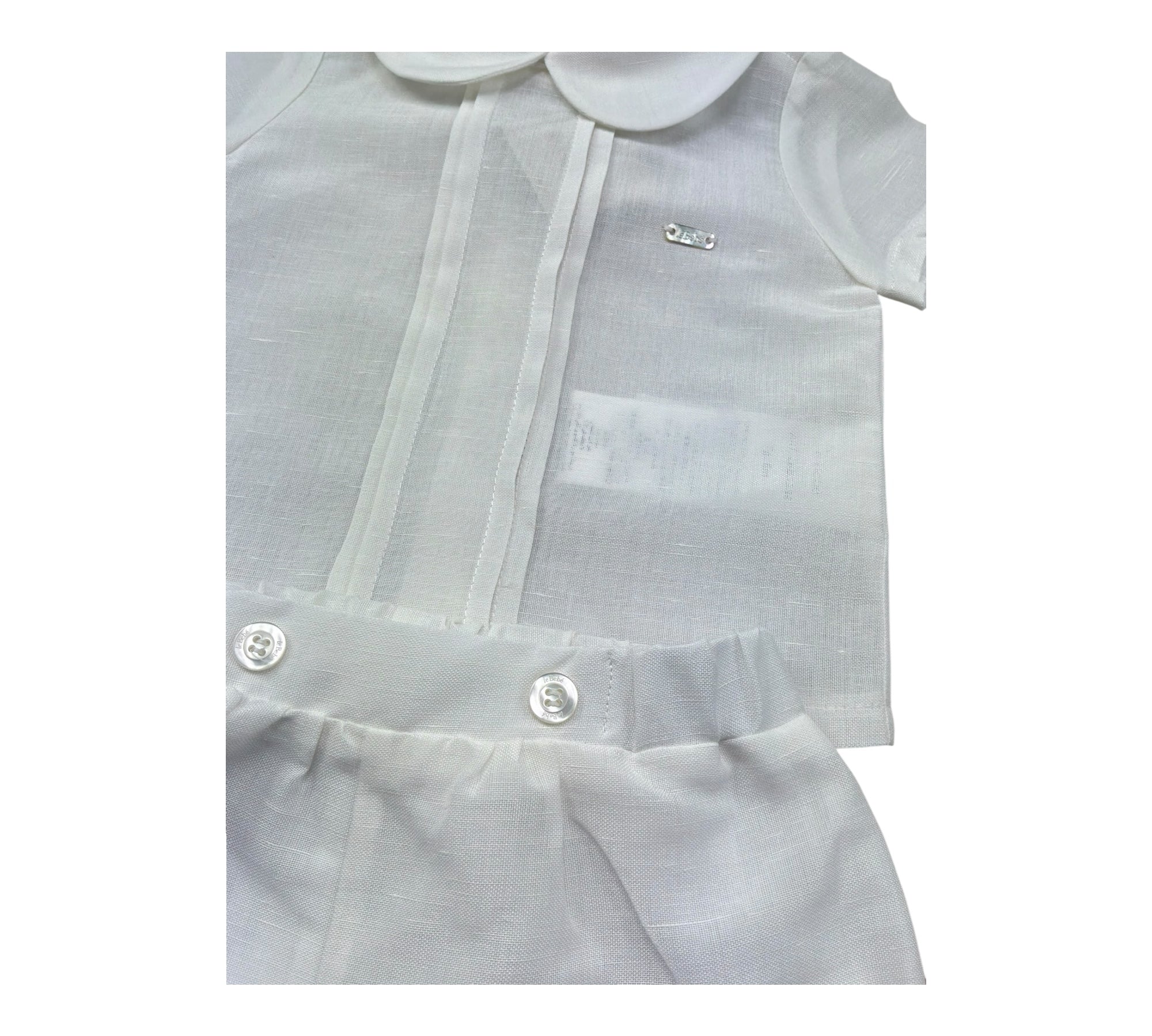 Le Bebe Completo 2 Pezzi Camicia-Culotte per Neonato LBB5383 PANNA LE BEBE 