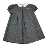 Le Bebe Abito Mezza Manica Tinta Unita con Colletto per Neonata LBG0424 GRIGIO LE BEBE 