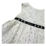 Le Bebe Abito Giromanica Tinta Unita con Ricami per Neonata LBG0695 BIANCO LE BEBE 