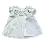 Le Bebe Camicia Giromanica Tinta Unita con Ricami per Neonata LBG6226 BIANCO LE BEBE 
