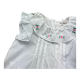Le Bebe Camicia Giromanica Tinta Unita con Ricami per Neonata LBG6226 BIANCO LE BEBE 