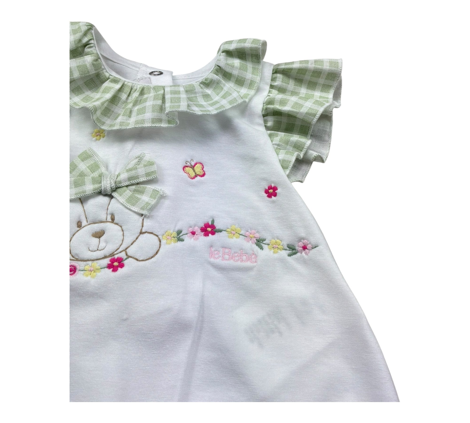 Le Bebe Pagliaccetto Mezza Manica Tinta Unita per Neonata LBG6232 BIANCO LE BEBE 