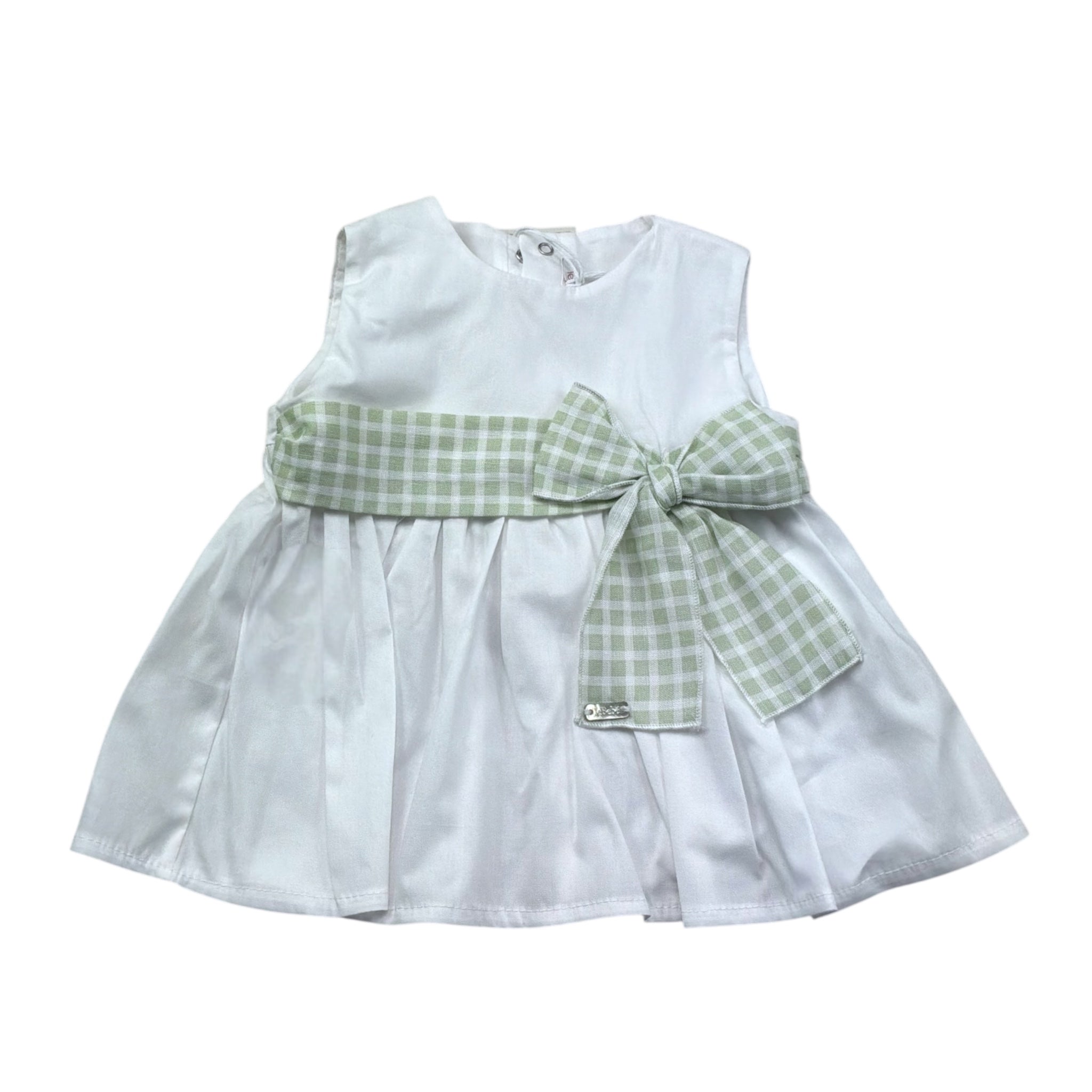 Le Bebe Camicia Giromanica Tinta Unita con Fiocco per Neonata LBG6240 BIANCO LE BEBE 