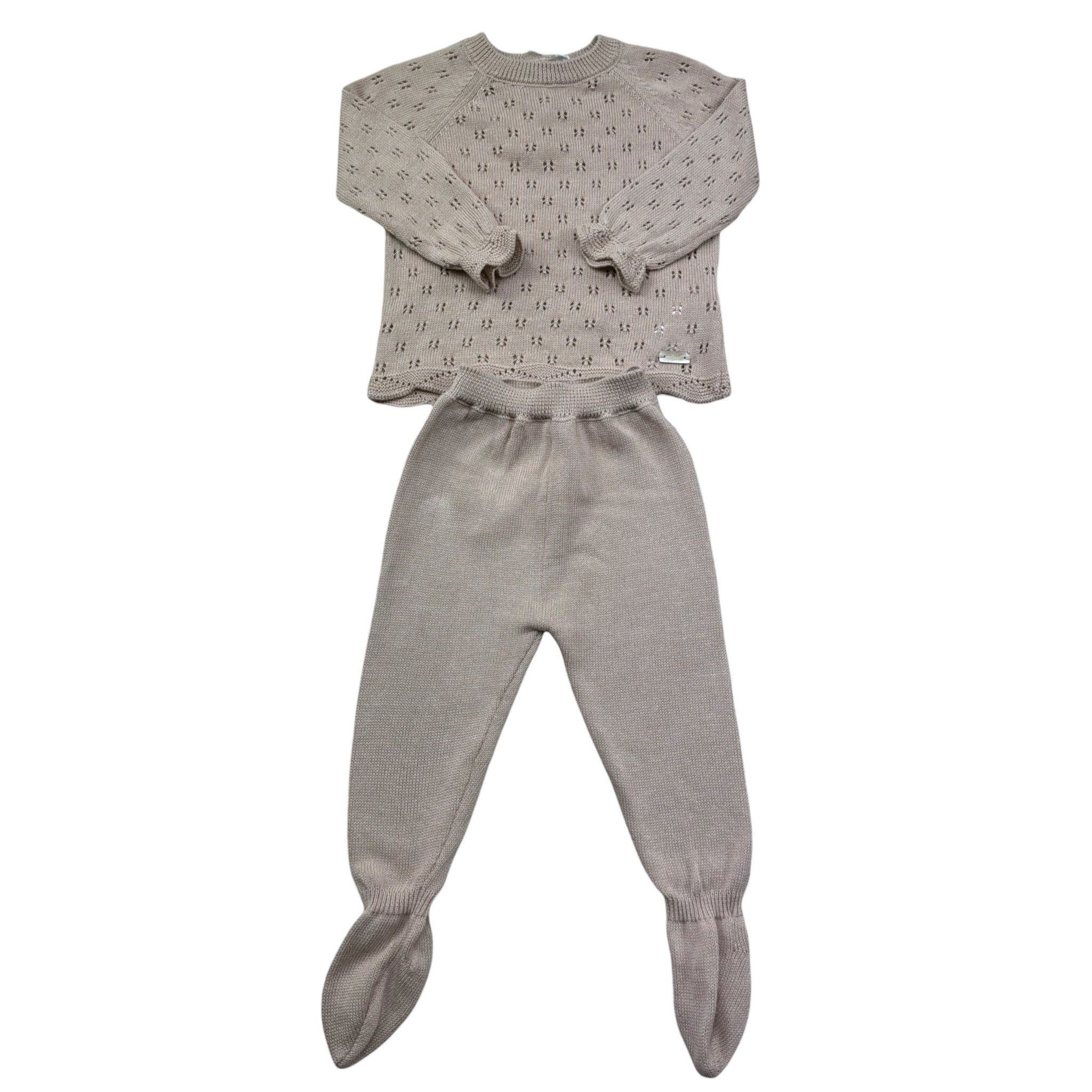 Le Bebe Completo 2 Pezzi Shirt-Ghettina Tinta Unita per Neonato LBG6270 BEIGE LE BEBE 