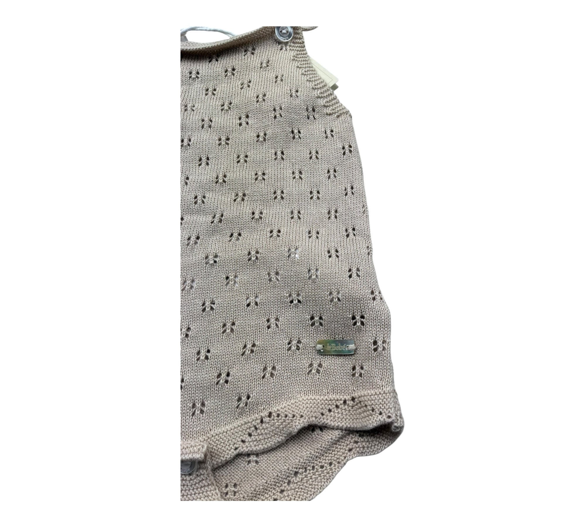 Le Bebe Pagliaccetto Tinta Unita Traforato per Neonata LBG6271 BEIGE LE BEBE 