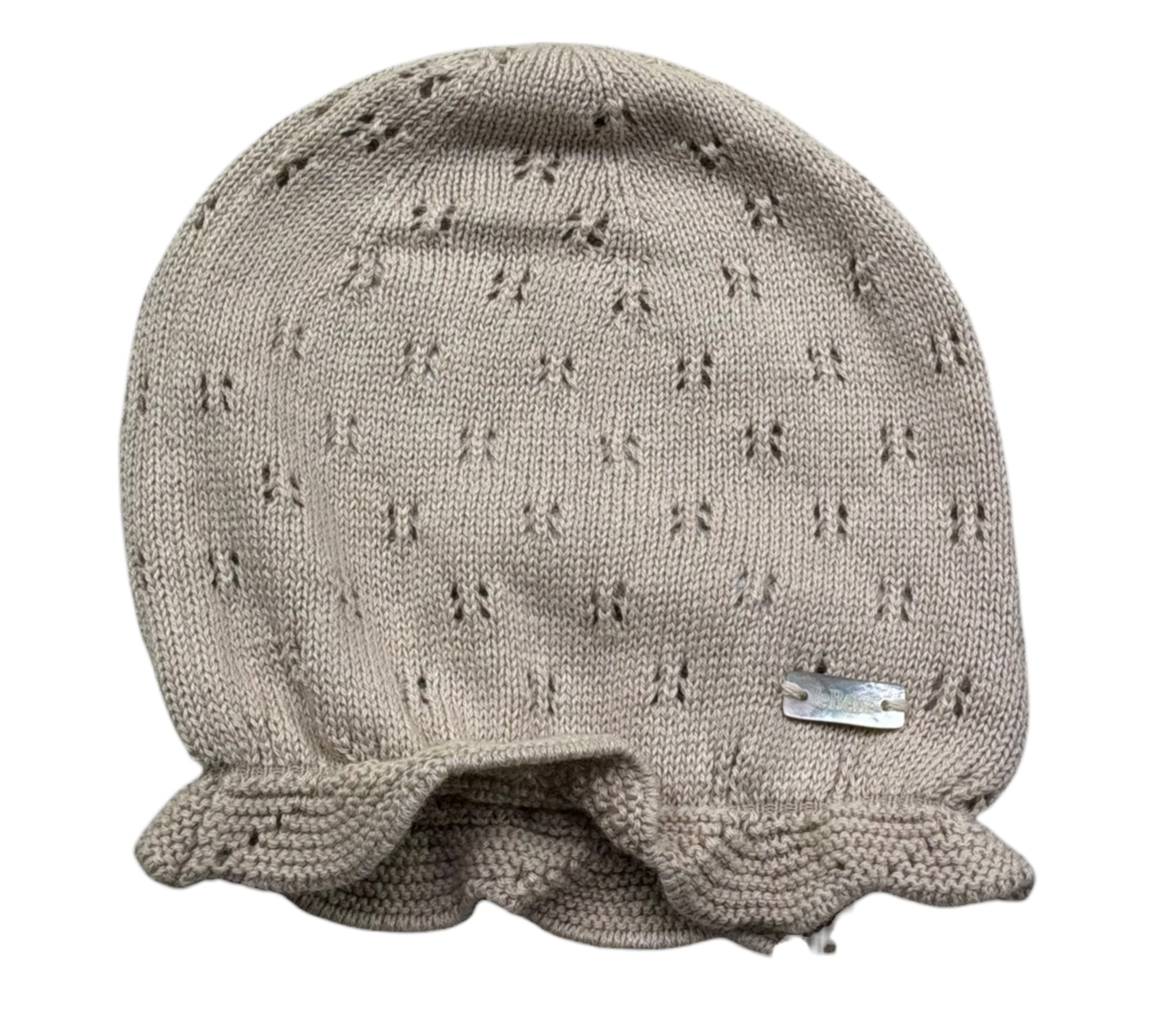 Le Bebe Cappello Tinta Unita con Trafori per Neonata LBG6272 BEIGE LE BEBE 