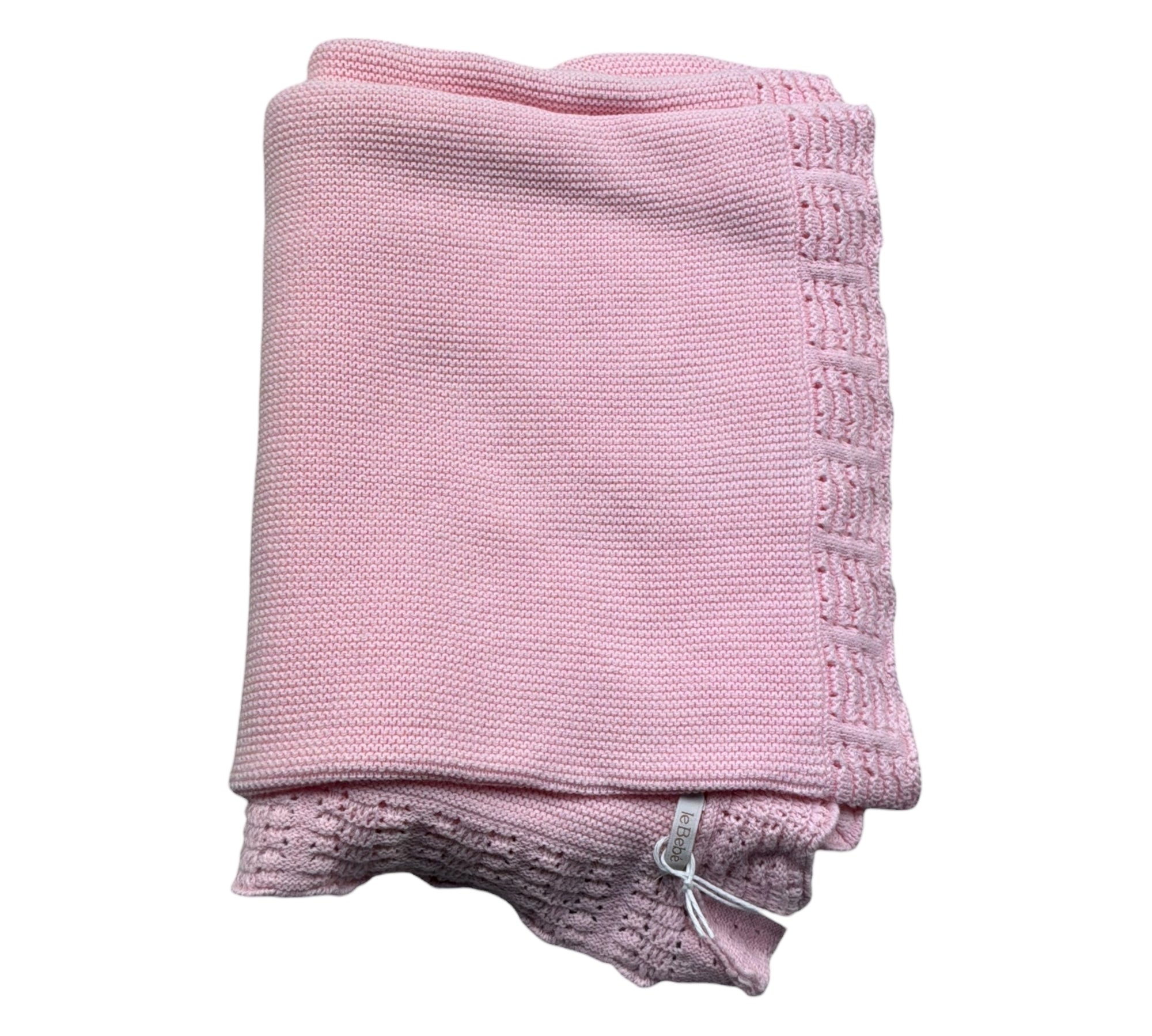 Le Bebe Coperta Tinta Unita con Ricami per Neonata LBG6280 ROSA LE BEBE 