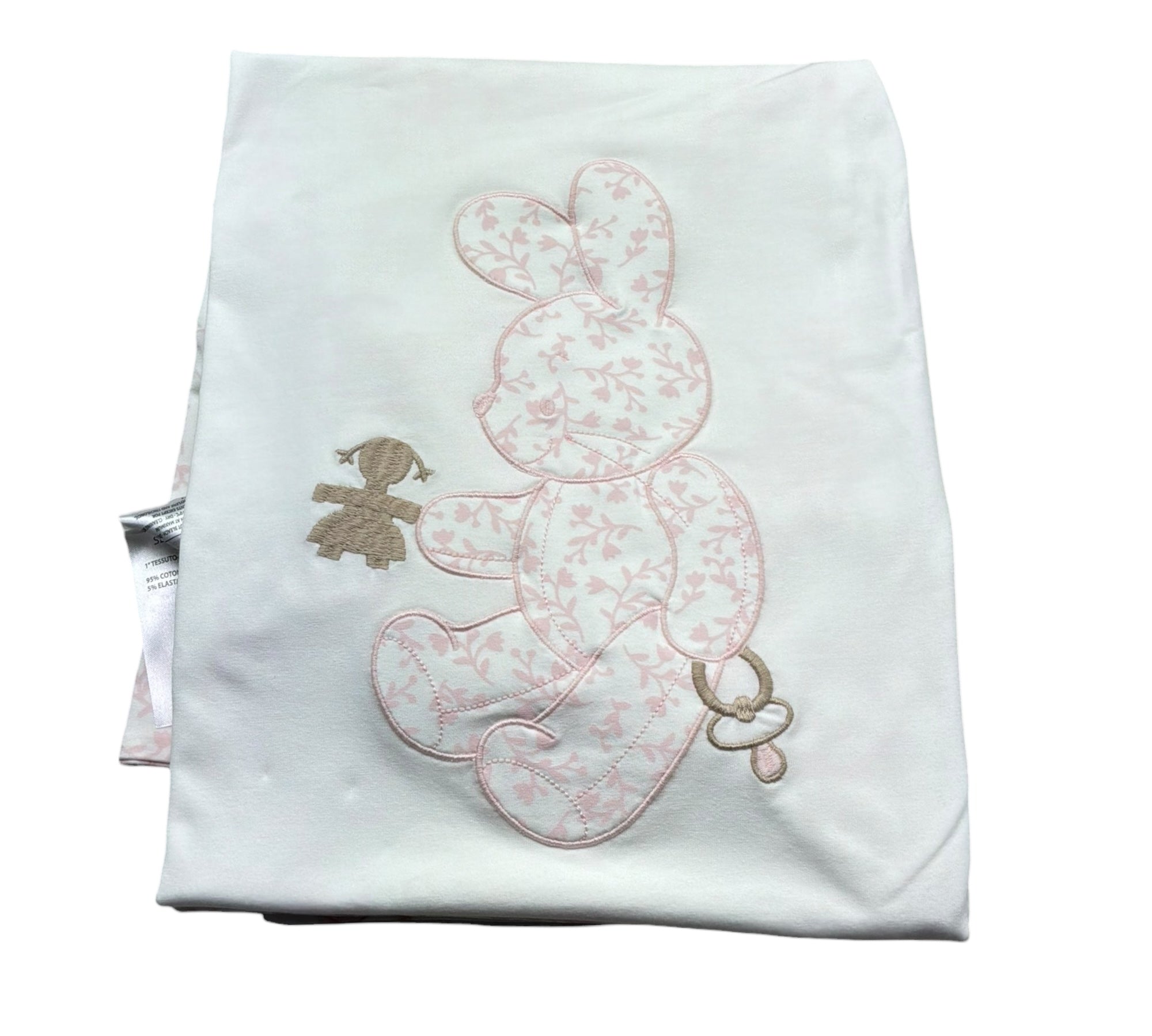 Le Bebe Coperta Tinta Unita con Stampe per Neonata LBG6283 BIANCO LE BEBE 
