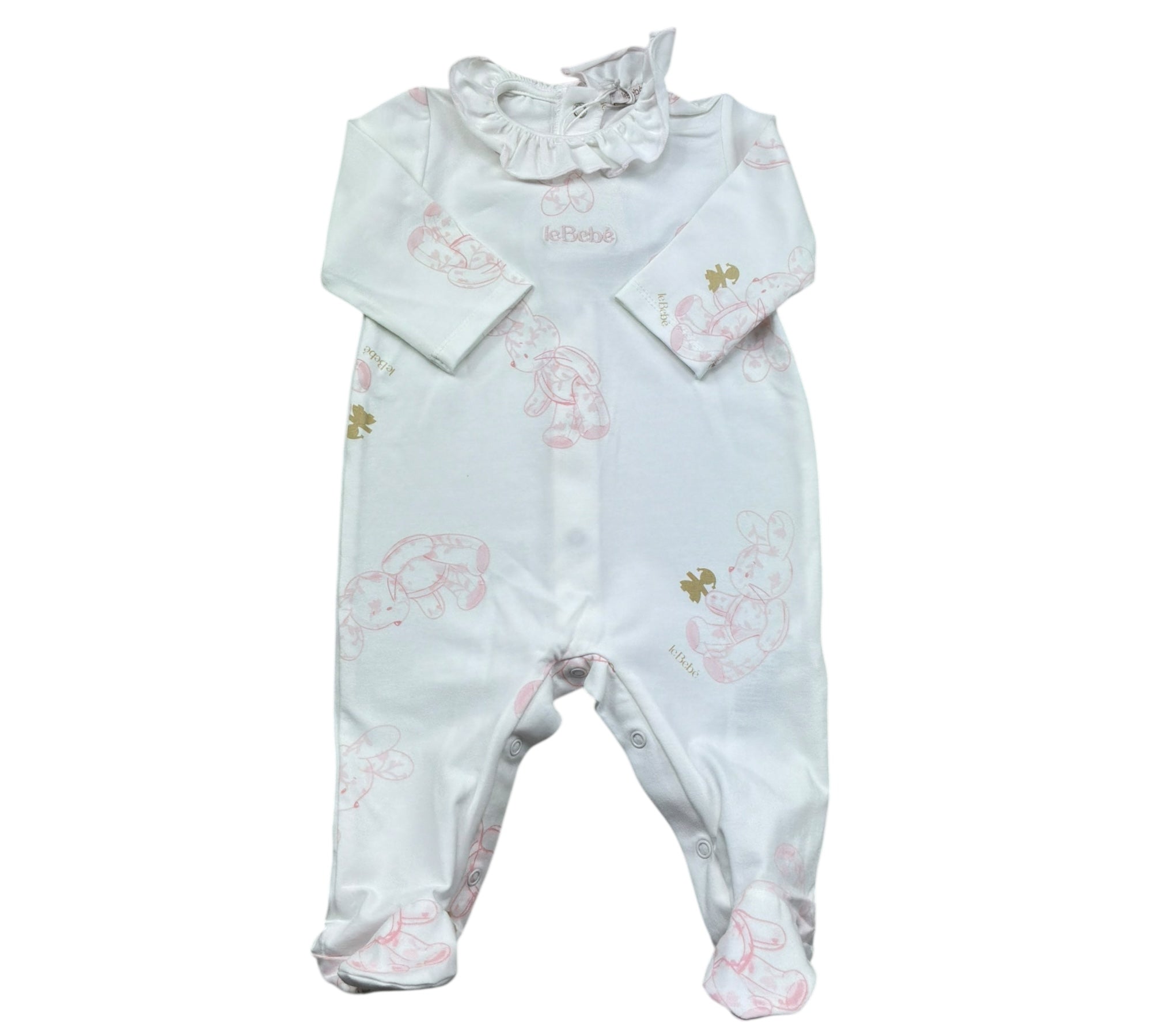 Le Bebe Tutina Manica Lunga Tintaunita per Neonata LBG6285 BIANCO LE BEBE 