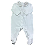 Le Bebe Tutina Manica Lunga Tinta Unita con Colletto per Neonata LBG6304 BIANCO LE BEBE 