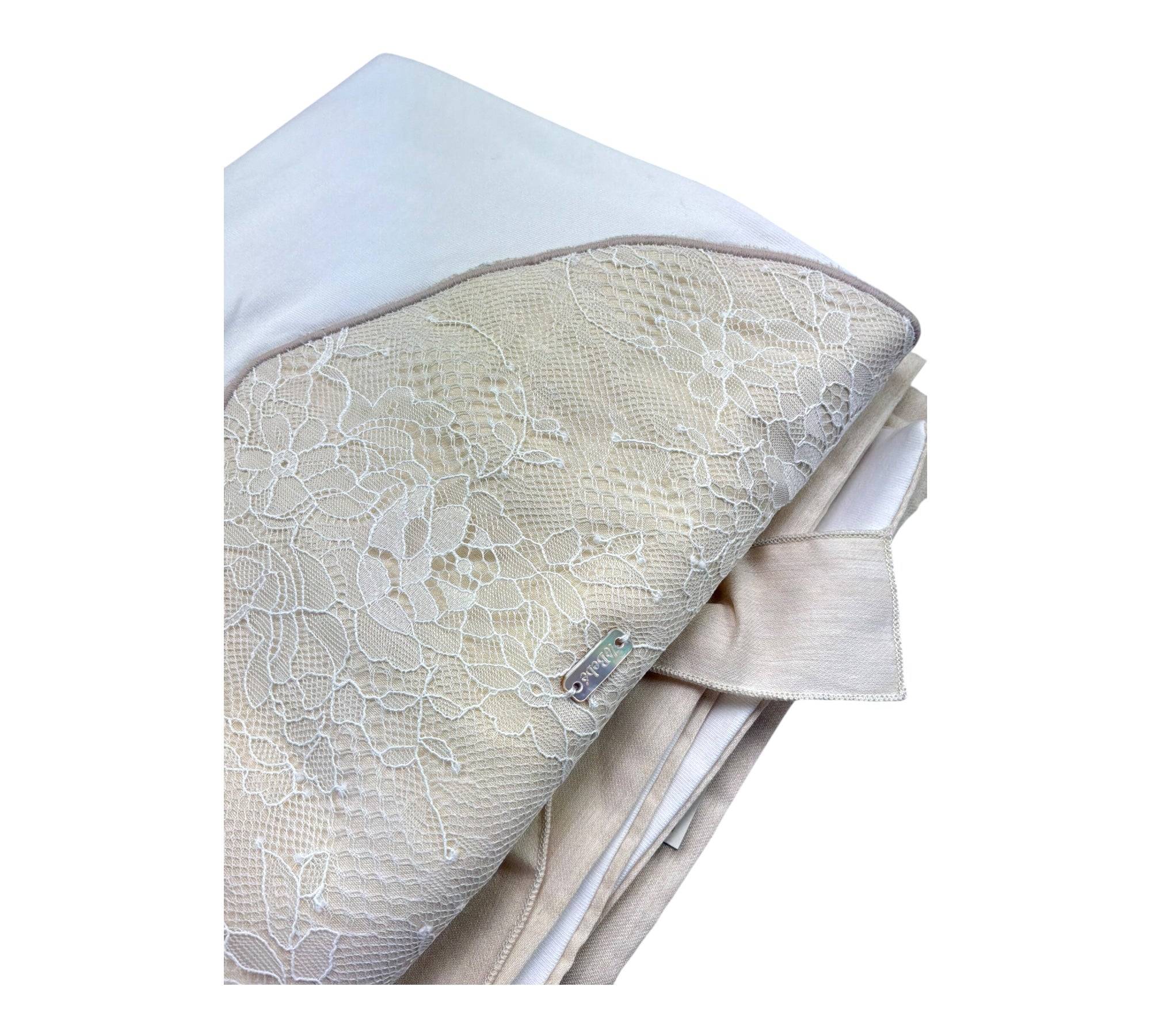 Le Bebe Coperta Tinta Unita con Ricami per Neonata LBG6332 BIANCO LE BEBE 
