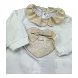 Le Bebe Tutina Manica Lunga Tinta Unita con Stampa per Neonata LBG6333 BIANCO LE BEBE 