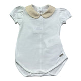Le Bebe Body Mezza Manica Tinta Unita con Colletto per Neonata LBG6338 BIANCO LE BEBE 