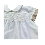 Le Bebe Abito Mezza Manica Tinta Unita con Profili In Contrasto per Neonata LBG6340 BIANCO LE BEBE 