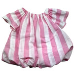 Le Bebe Camica Mezza Manica Fantasia A Righe per Neonata LBG6357 BIANCO/ROSA LE BEBE 