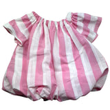 Le Bebe Camica Mezza Manica Fantasia A Righe per Neonata LBG6357 BIANCO/ROSA LE BEBE 