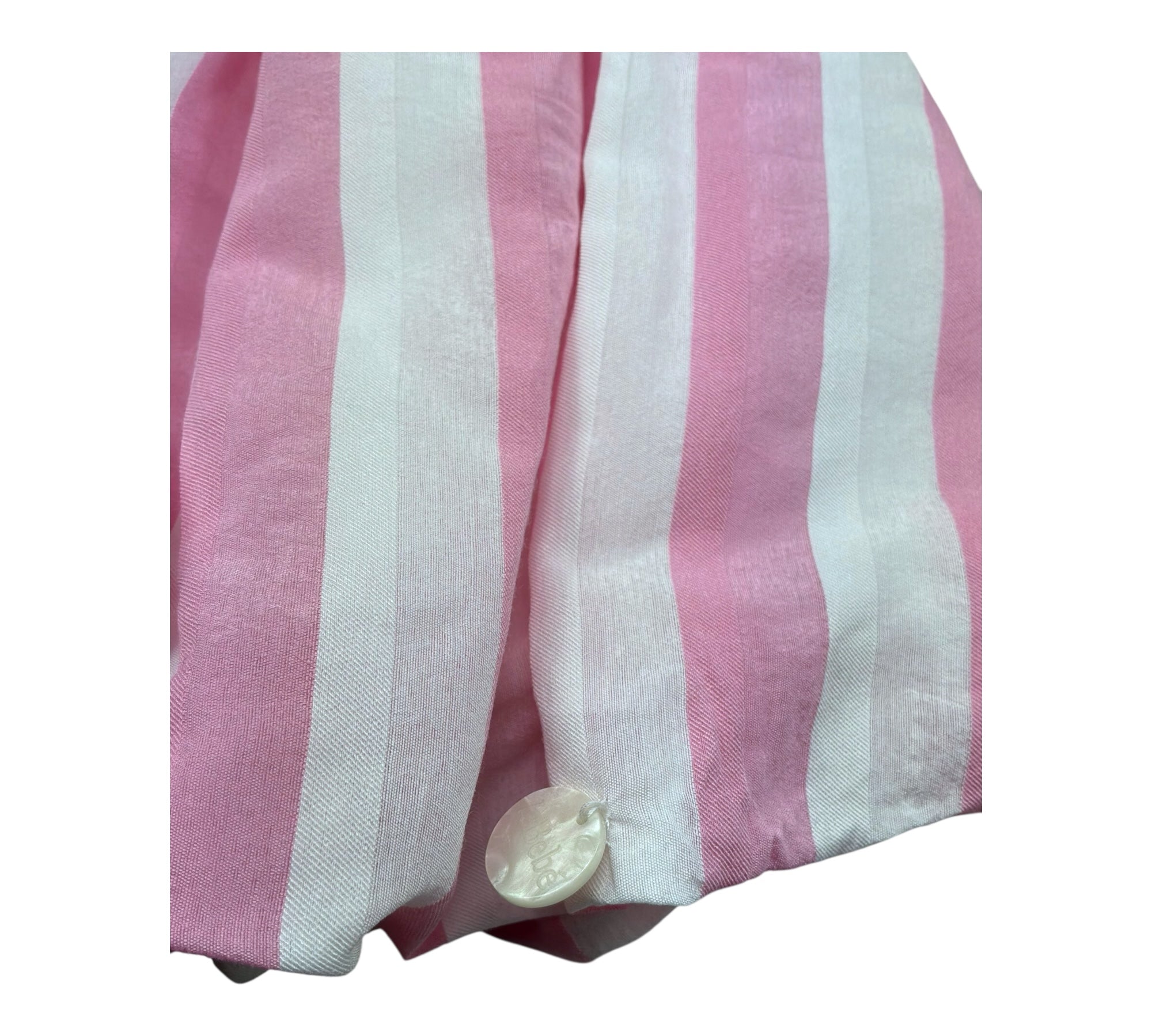 Le Bebe Camica Mezza Manica Fantasia A Righe per Neonata LBG6357 BIANCO/ROSA LE BEBE 