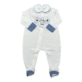 Le Bebe' Tutina Tinta Unita con Stampa per Neonato LBB1640 BIANCO LE BEBE' 