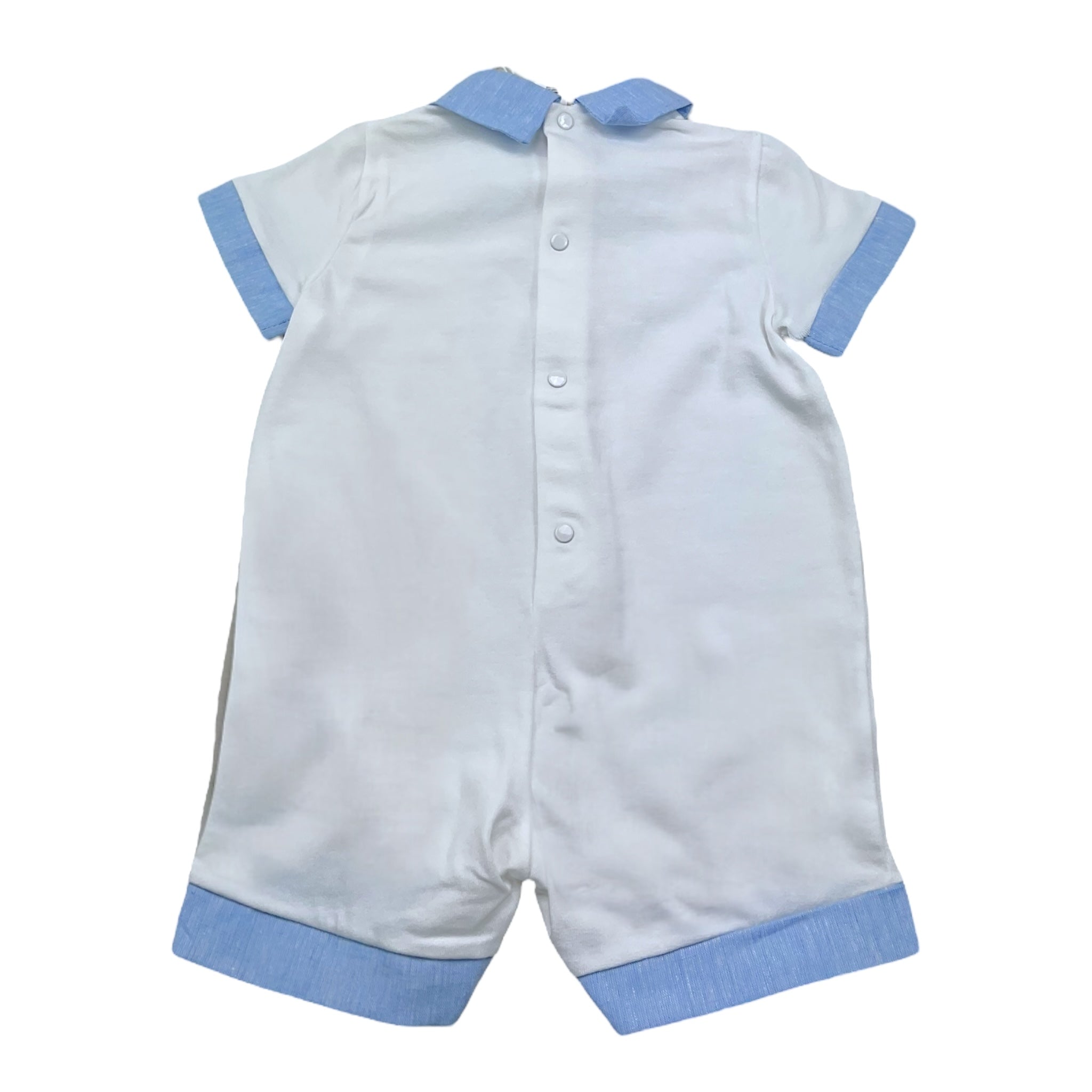 Le Bebe' Pagliaccetto Tinta Unita con Stampa E Colletto per Neonato LBB4901 BIANCO LE BEBE' 