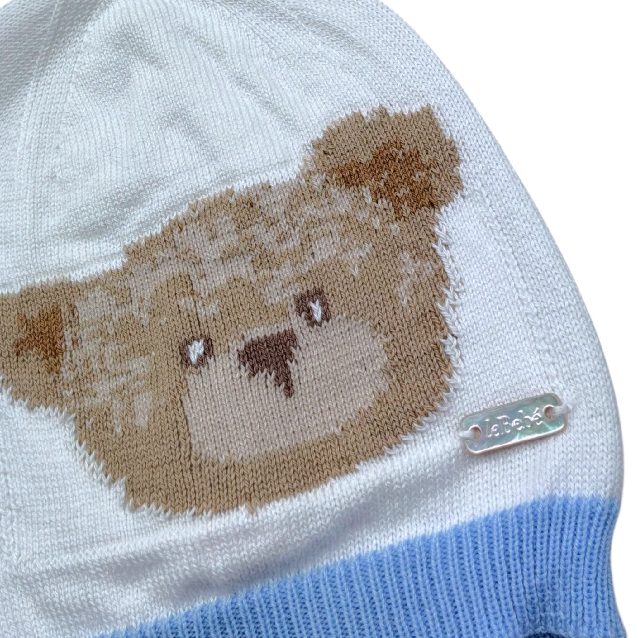 Le Bebe' Cappello Tinta Unita con Stampa per Neonato LBB5315 BIANCO LE BEBE' 