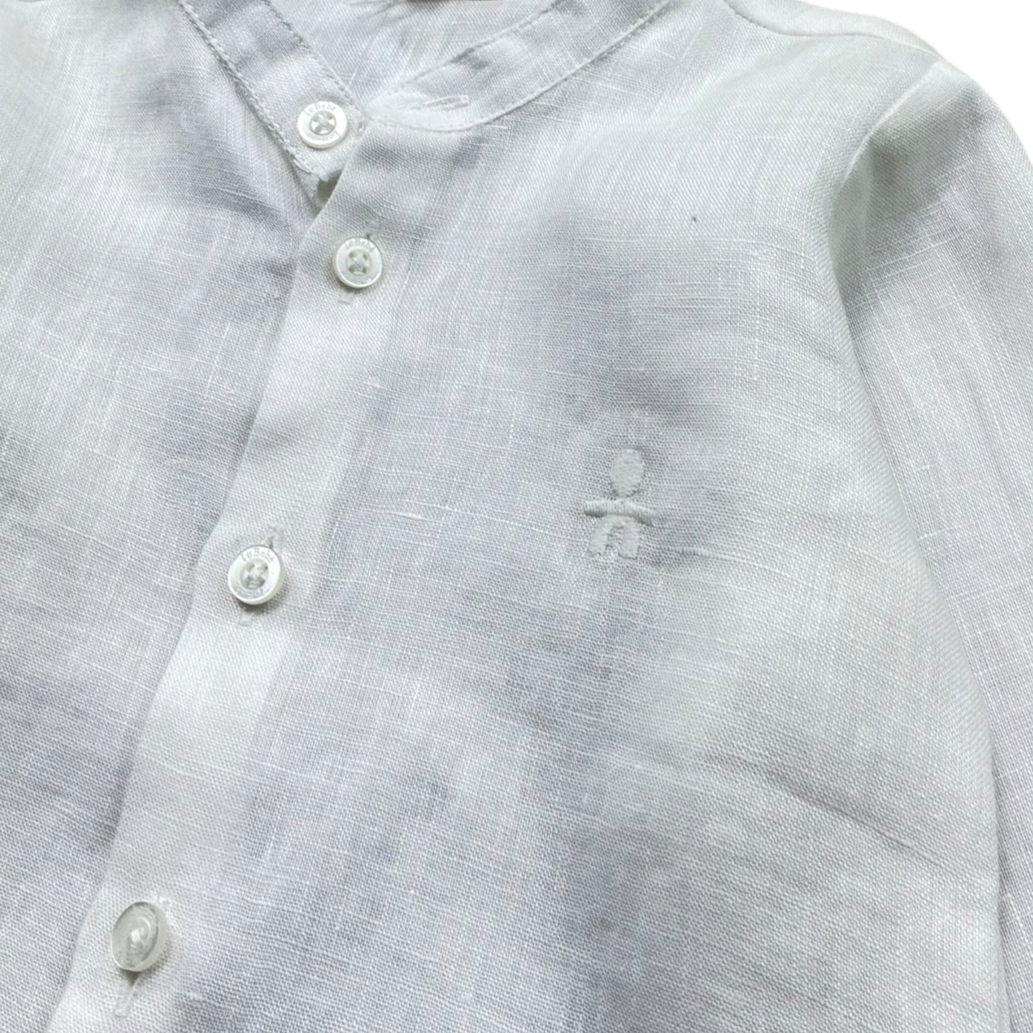 Le Bebe' Camicia Tinta Unita con Colletto Coreano per Neonato LBB5340 BIANCO LE BEBE' 