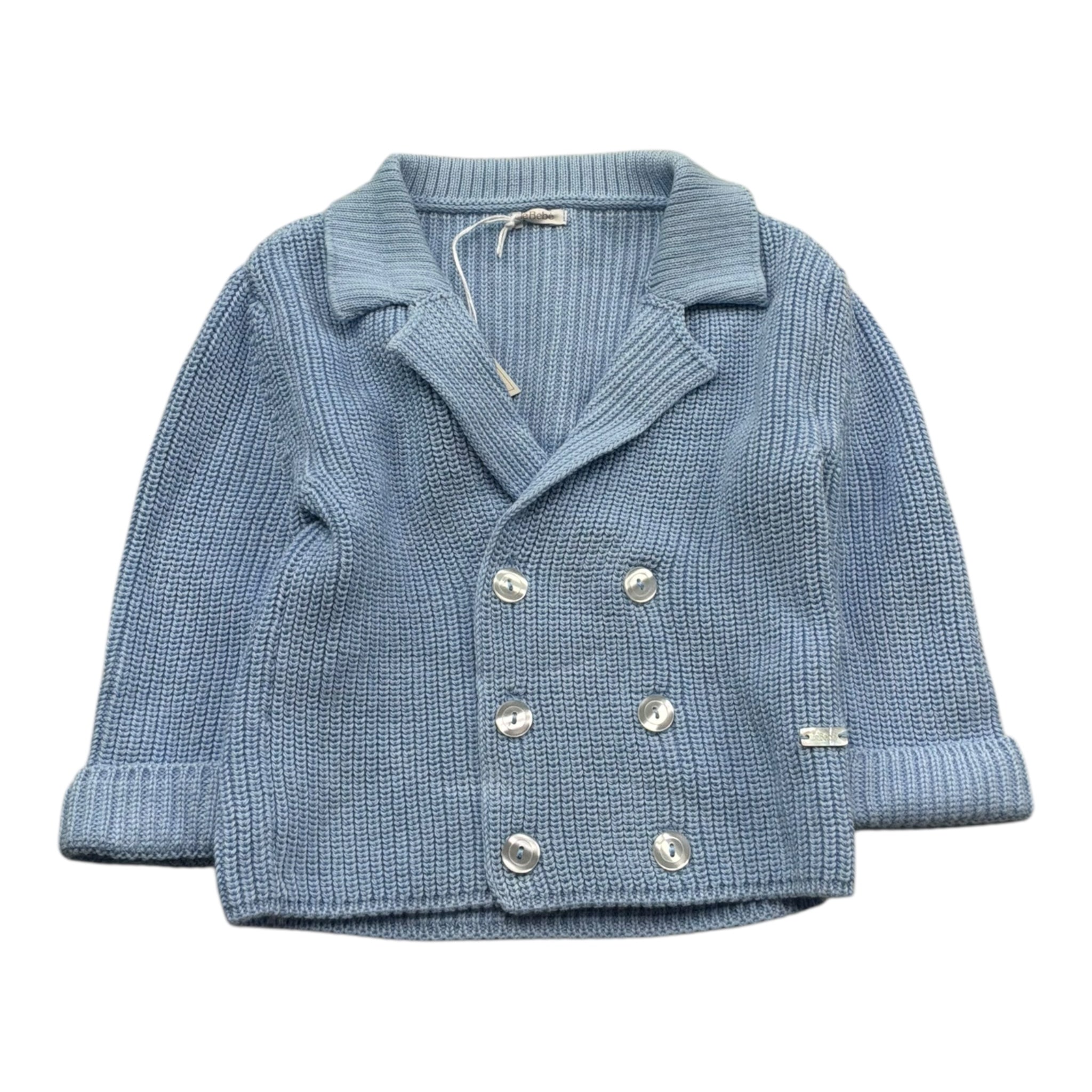 Le Bebe' Cardigan Tinta Unita con Bottoni per Neonato LBB5352 AZZURRO LE BEBE' 