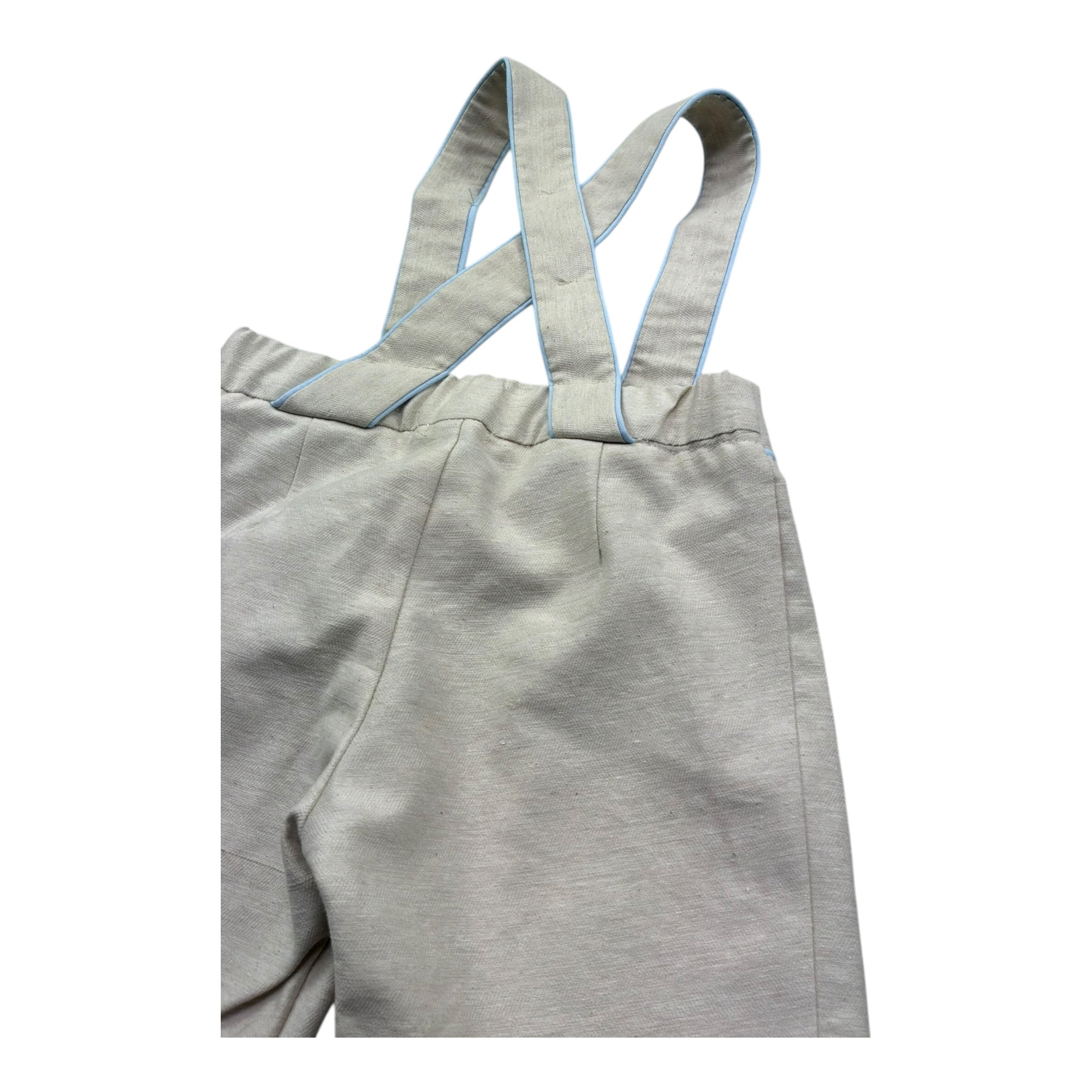 Le Bebe' Bermuda con Bretelle Tinta Unita per Neonato LBB5355 BEIGE LE BEBE' 