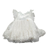 Le Bebe' Abito Cerimonia tinta unita con Tulle E Stampa Bianco per Neonata LBG5177 BIANCO LE BEBE' 