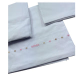 Le Bebe' Lenzuola Set 3 Pezzi Tinta Unita con Stampa per Neonata LBG6265 BIANCO LE BEBE' 