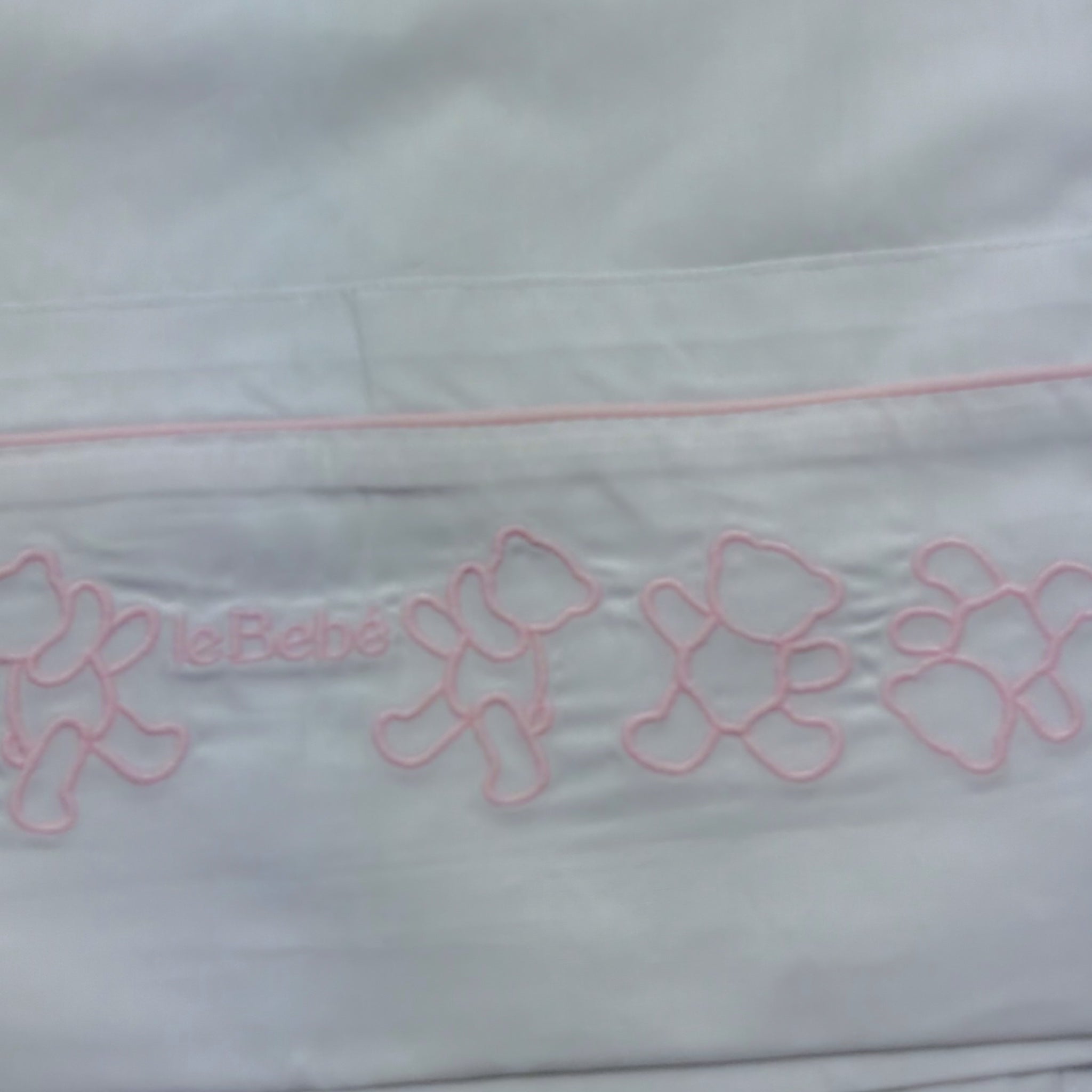 Le Bebe' Lenzuola Set 3 Pezzi Tinta Unita con Stampa per Neonata LBG6296 BIANCO LE BEBE' 