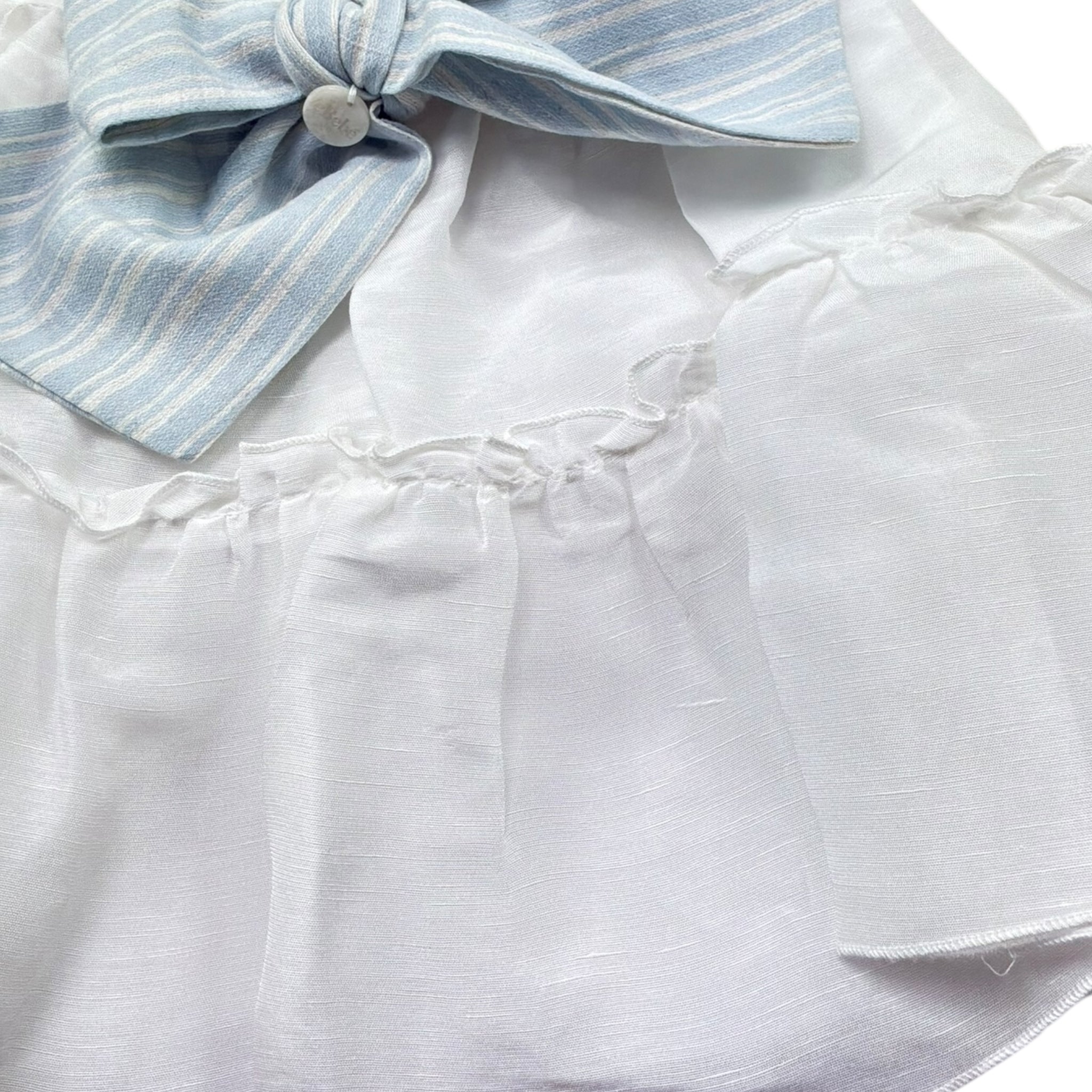 Le Bebe' Abito Tinta Unita con Fiocco per Neonata LBG6321 BIANCO LE BEBE' 