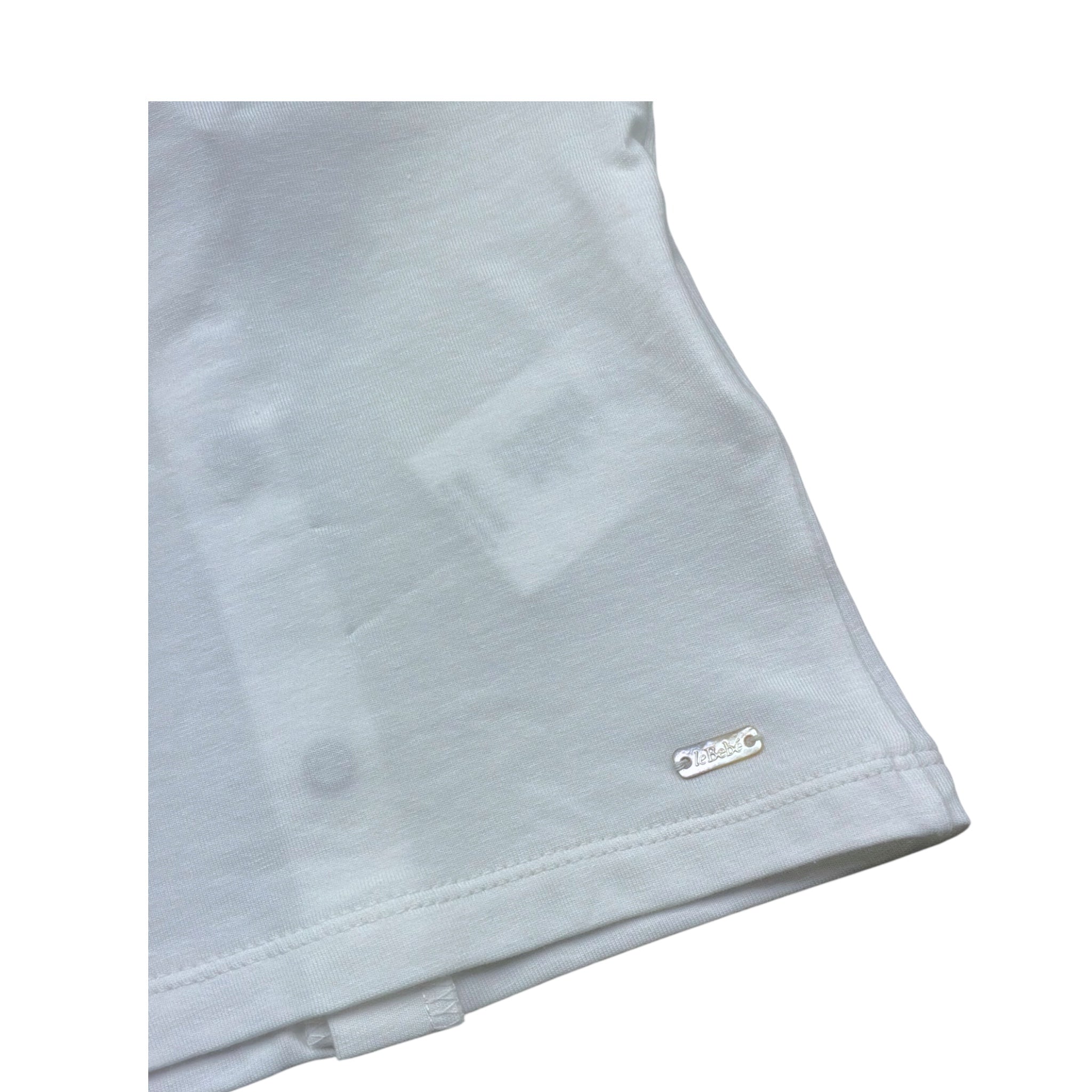 Le Bebe' T-Shirt Tinta Unita con Colletto per Neonata LBG6401 BIANCO LE BEBE' 