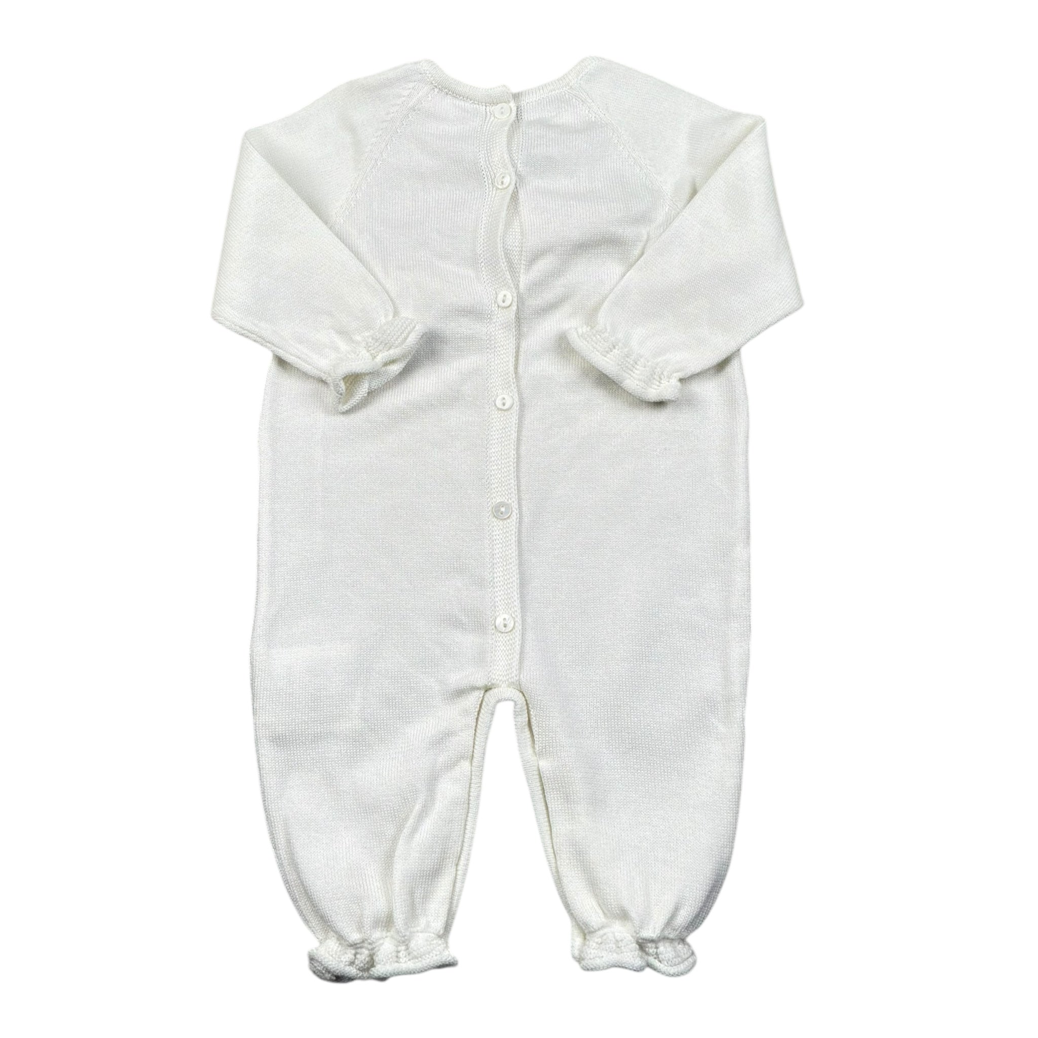 Le Coconne Tutina Tinta Unita con Applicazione Fiocco per Neonata LCN0586 PANNA LE COCONNE 