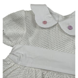 Le Coconne Abito Mezza Manica Traforato per Neonata LCN1937 BIANCO LE COCONNE 
