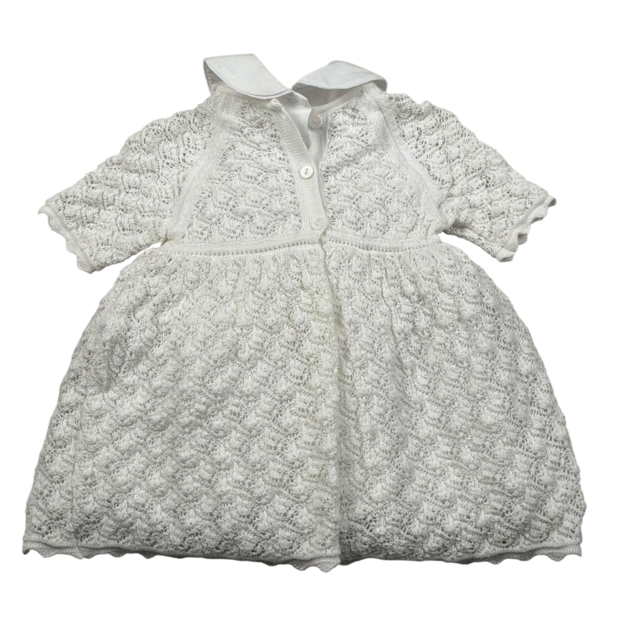 Le Coconne Abito Mezza Manica Traforato per Neonata LCN1947 BIANCO LE COCONNE 