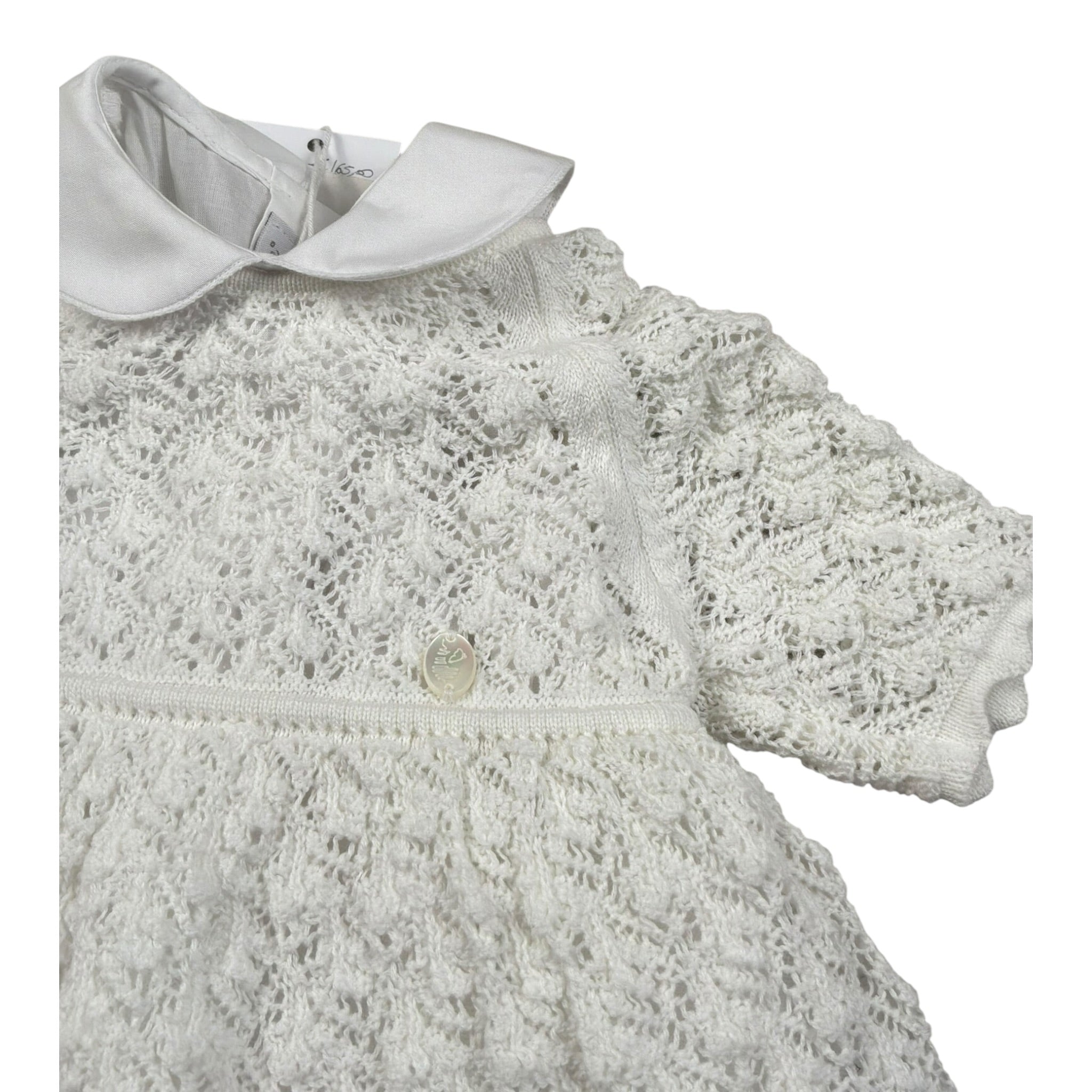 Le Coconne Abito Mezza Manica Traforato per Neonata LCN1947 BIANCO LE COCONNE 