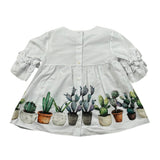 Le Coconne Camicia Mezza Manica Tinta Unita con Stampa per Bambina LCN2074 BIANCO LE COCONNE 