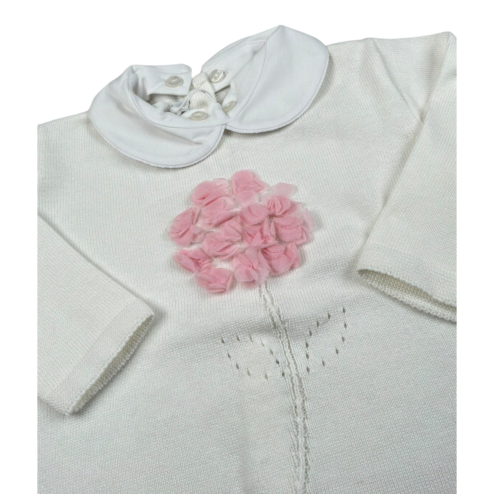 Le Coconne Tutina Tinta Unita con Ricami per Neonata LCN2124 PANNA LE COCONNE 