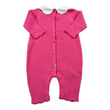 Le Coconne Tutina Tinta Unita con Ricami E Colletto per Neonata LCN2438 FUXIA LE COCONNE 
