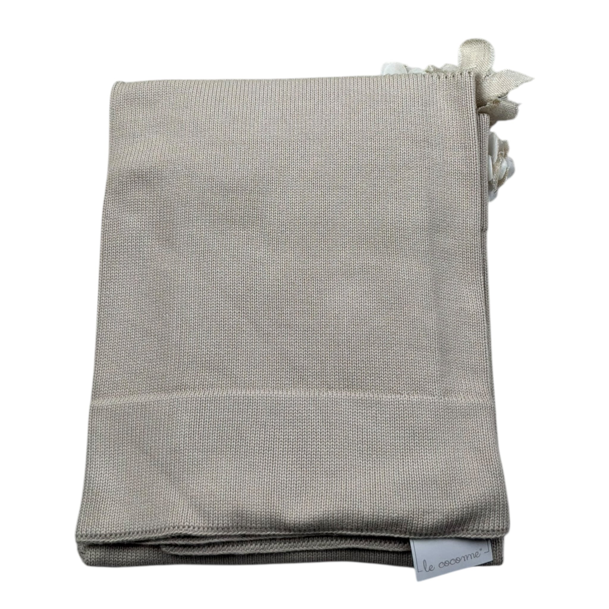 Le Coconne Coperta Tinta Unita con Applicazioni per Neonata LCN2441 BEIGE LE COCONNE 