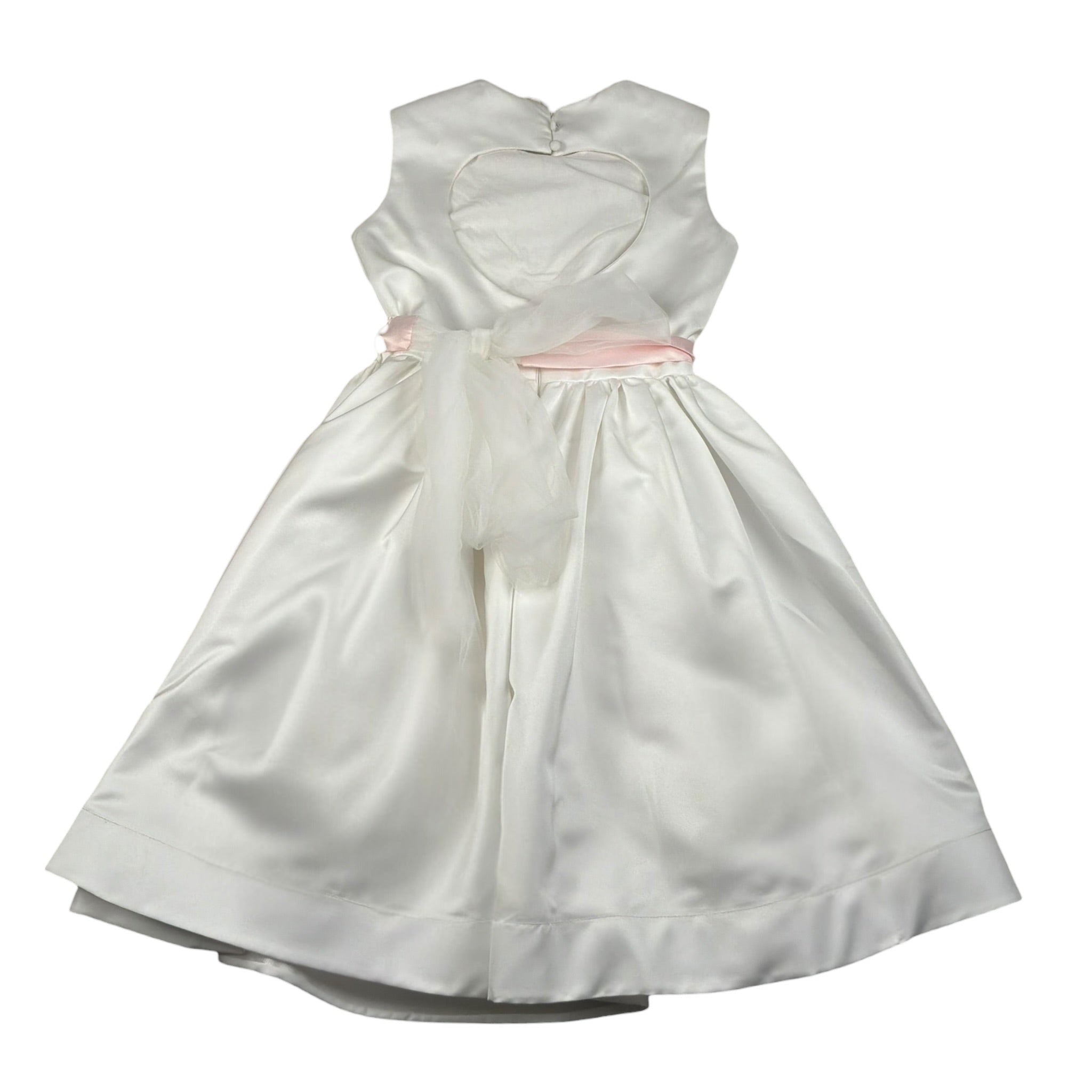 Les Gamins Abito Giromanica Tinta Unita con Cinturino per Bambina LG231020R BIANCO LES GAMINS 