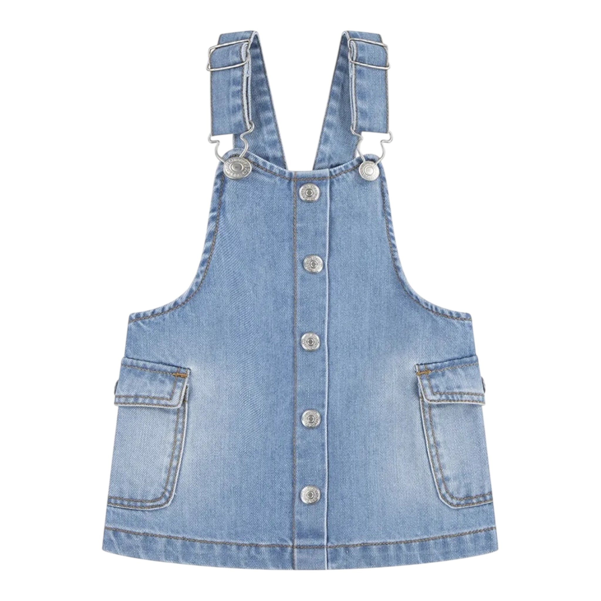 Levi'S Salopette Tinta Unita con Tasconi per Neonata 1EM257X AZZURRO LEVI'S 