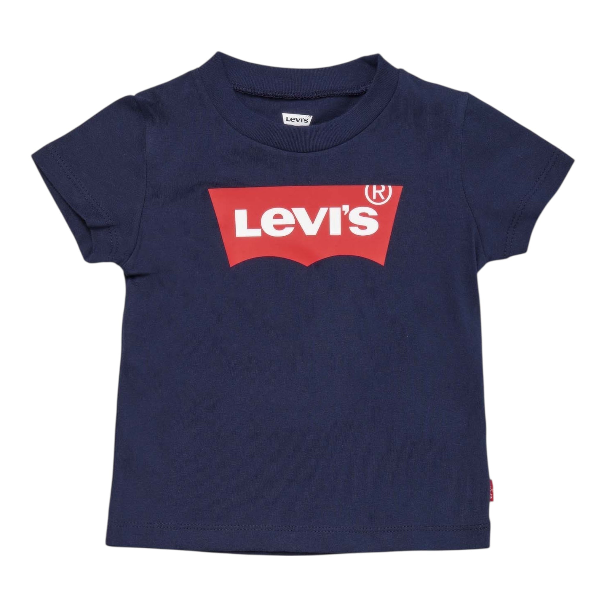Levi'S T-Shirt Girocollo Tinta Unita con Logo per Neonato 6E8157X BLU LEVI'S 