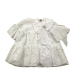 Little Bear Abito Tinta Unita Traforato con Fiocco per Bambina 8204 BIANCO LITTLE BEAR 