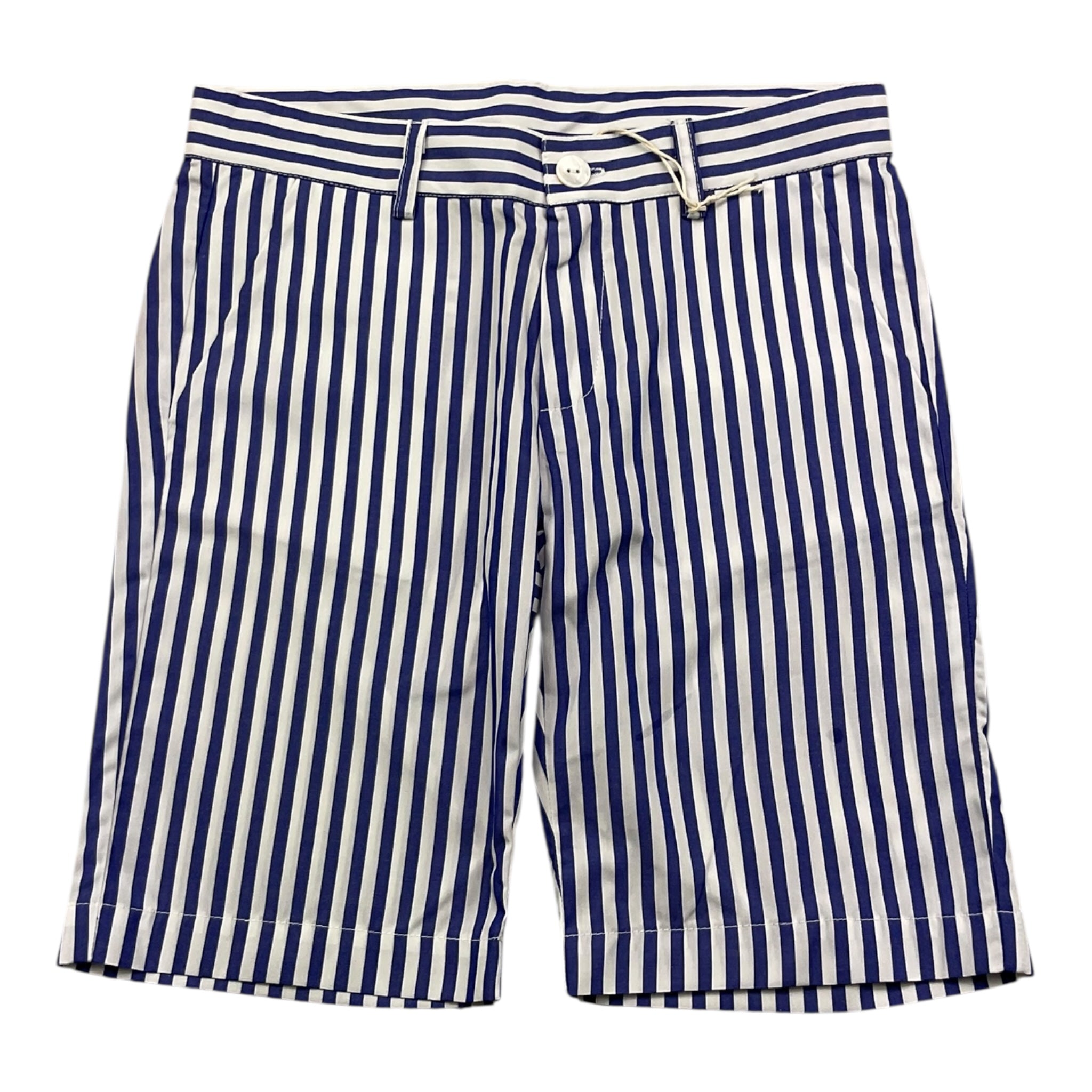 Little Bear Bermuda Tinta Unita con Fantasia A Righe per Bambino 82100 BIANCO LITTLE BEAR 