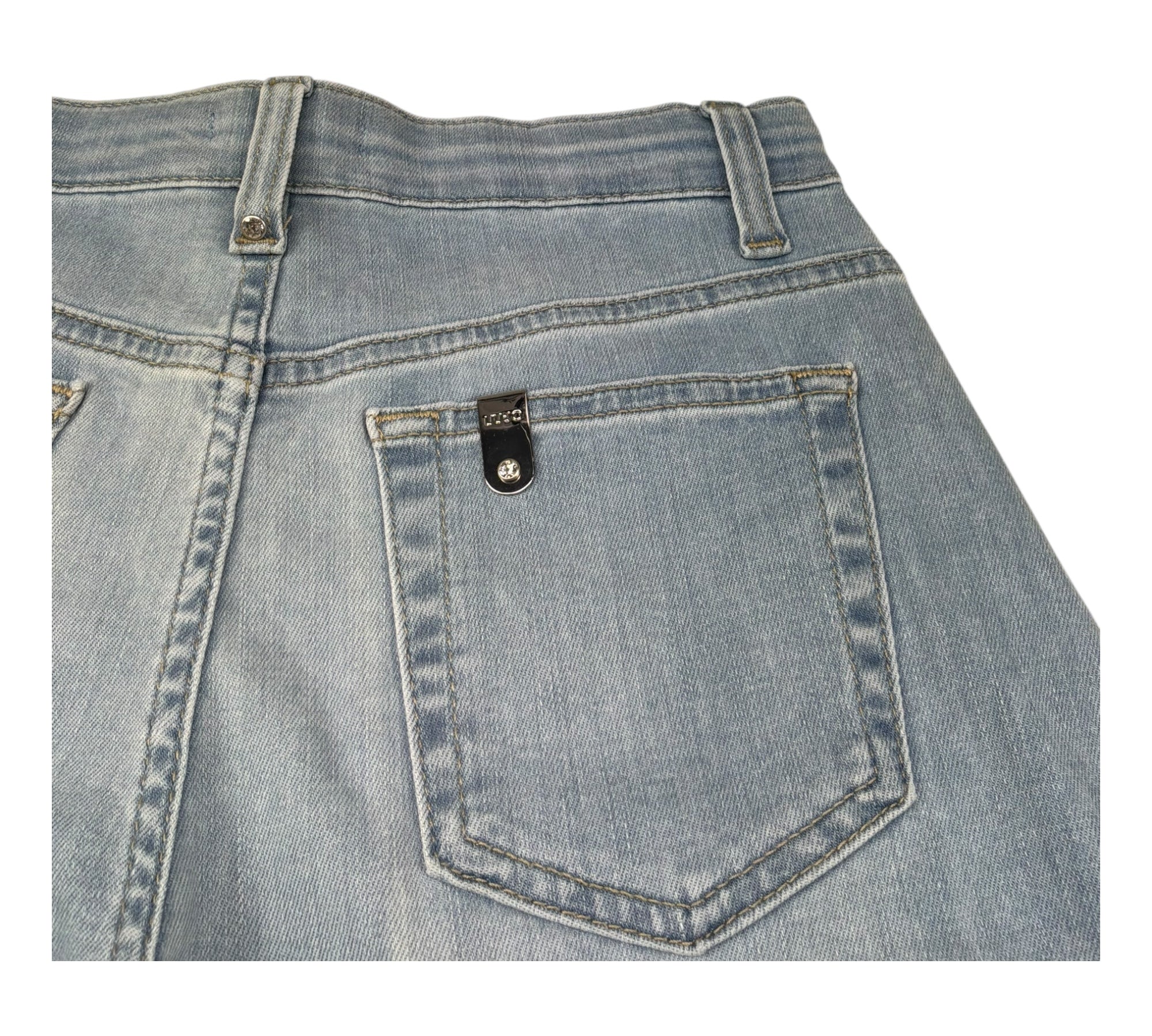 Liu Jo Jeans Tinta Unita Modello Palazzo per Bambina GA3117 AZZURRO LIU JO 