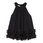 Liu Jo Top tinta unita con Balze Nero per Bambina GA4232 NERO LIU JO 